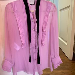 GUCCI Purple silk-crepe